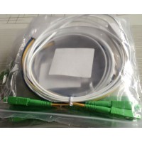 皮线光纤跳线 SC-APC皮线双芯四个头光纤跳线生产厂家